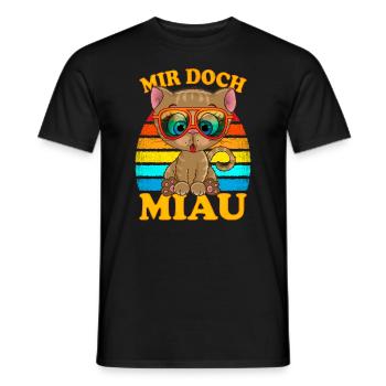 Mir doch Miau | mir doch egal - Männer T-Shirt - Schwarz - Vorne - AI Model Male 178 light (178cm)