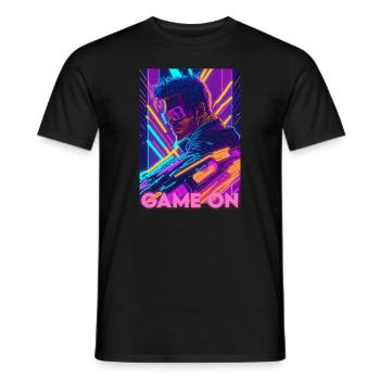 Jeu sur, Gamer, Geek, Neon - T-shirt homme - noir - Devant - AI Model Male 178 light (178cm)