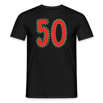 50. 50 YEARS. 50th ANNIVERSARY. 50 YEARS ANNIVERSARY. - Men's T-Shirt - black - Front - AI Model Male 178 light (178cm)