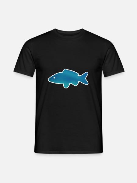 Fish Angler Illustration - Men's T-Shirt - black