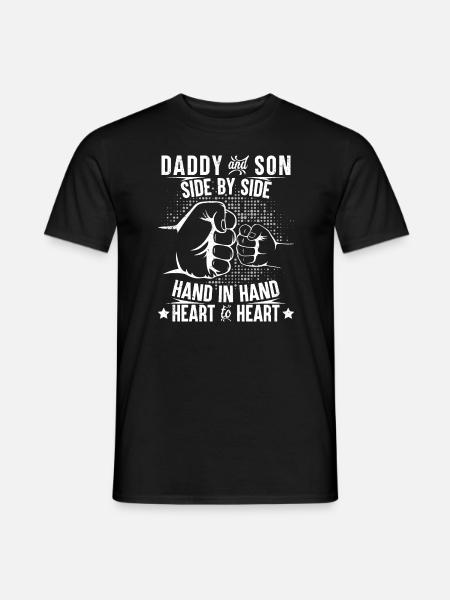 coeur papa et fils à cœur - T-shirt homme - noir