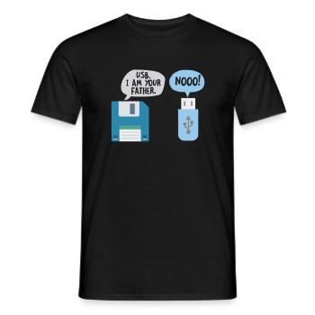 USB I am your Fahter Nerd Computer PC Gamer xD - Männer T-Shirt - Schwarz - Vorne - AI Model Male 178 light (178cm)
