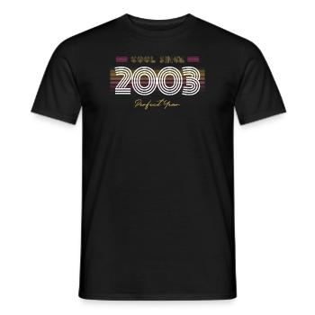 Birthday Cool since 2003 - Men's T-Shirt - black - Front - AI Model Male 178 light (178cm)