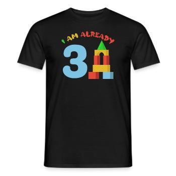 J’ai 3 ans, 3ème anniversaire ou cadeau - T-shirt homme - noir - Devant - AI Model Male 178 light (178cm)