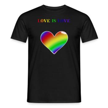 Rainbow Heart Love is love Idée cadeau LGBT - T-shirt homme - noir - Devant - AI Model Male 178 light (178cm)