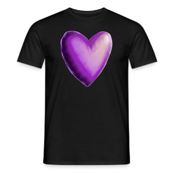 Heart purple violet gift idea - Men's T-Shirt - black - Front - AI Model Male 178 light (178cm)