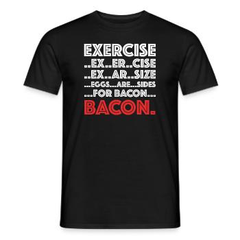 Bacon Training | Beer, grilling, meat, bacon - Men's T-Shirt - black - Front - AI Model Male 178 light (178cm)