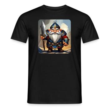 Little Grumpy Dwarf Warrior Leprechaun Gnome - Men's T-Shirt - black - Front - AI Model Male 178 light (178cm)