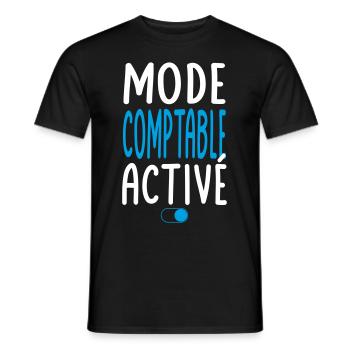 Mode Comptable activé - Idée cadeau - T-shirt homme - noir - Devant - AI Model Male 178 light (178cm)