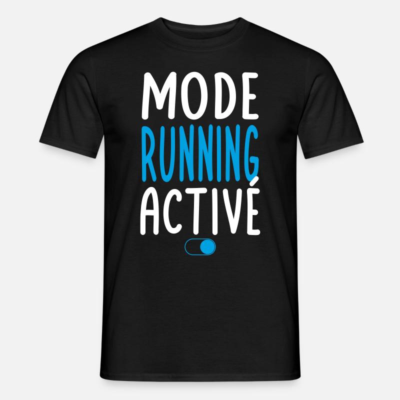 Mode Running activé - Idée cadeau - T-shirt homme - noir