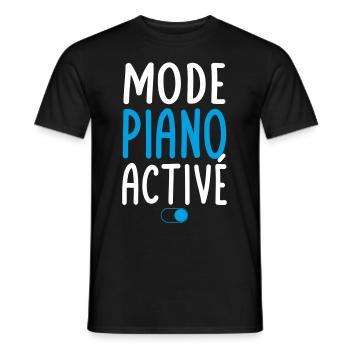 Mode Piano activé - Idée cadeau - T-shirt homme - noir - Devant - AI Model Male 178 light (178cm)