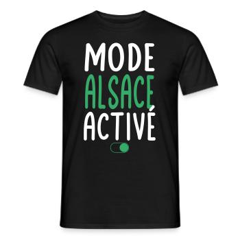 Mode Alsace Activé - Idée Cadeau - T-shirt homme - noir - Devant - AI Model Male 178 light (178cm)