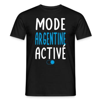 Mode Argentine Activé - Idée Cadeau - T-shirt homme - noir - Devant - AI Model Male 178 light (178cm)
