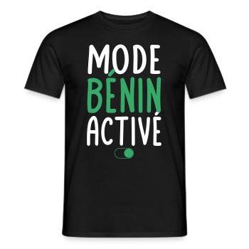 Mode Bénin Activé - Idée Cadeau - T-shirt homme - noir - Devant - AI Model Male 178 light (178cm)