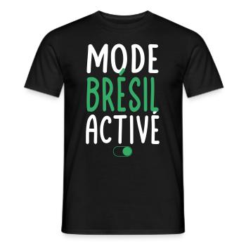 Mode Brésil Activé - Idée Cadeau - T-shirt homme - noir - Devant - AI Model Male 178 light (178cm)