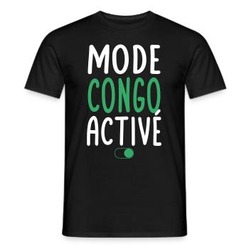 Mode Congo Activé - Idée Cadeau - T-shirt homme - noir - Devant - AI Model Male 178 light (178cm)