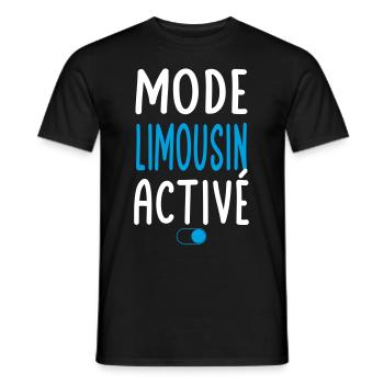 Mode Limousin Activé - Idée Cadeau - T-shirt homme - noir - Devant - AI Model Male 178 light (178cm)