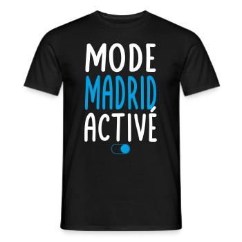Mode Madrid Activé - Idée Cadeau - T-shirt homme - noir - Devant - AI Model Male 178 light (178cm)