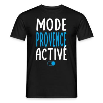 Mode Provence Activé - Idée Cadeau - T-shirt homme - noir - Devant - AI Model Male 178 light (178cm)