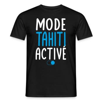 Mode Tahiti Activé - Idée Cadeau - T-shirt homme - noir - Devant - AI Model Male 178 light (178cm)