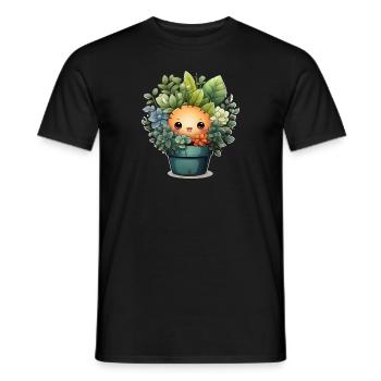 Plant Cute - Men's T-Shirt - black - Front - AI Model Male 178 light (178cm)
