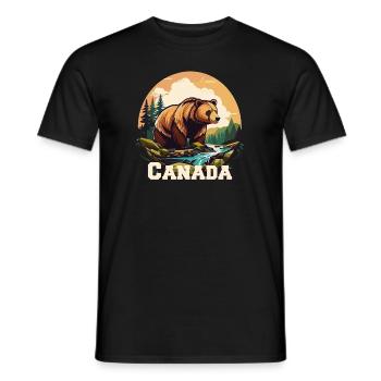 Canada Grizzly Bear - Men's T-Shirt - black - Front - AI Model Male 178 light (178cm)
