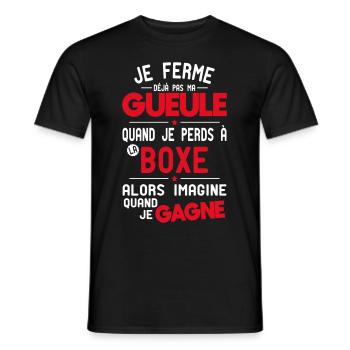 Ich halte nicht den Mund, wenn ich im Boxen verliere. - Männer T-Shirt - Schwarz - Vorne - AI Model Male 178 light (178cm)