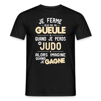 I don't shut my mouth when I lose in judo - Men's T-Shirt - black - Front - AI Model Male 178 light (178cm)
