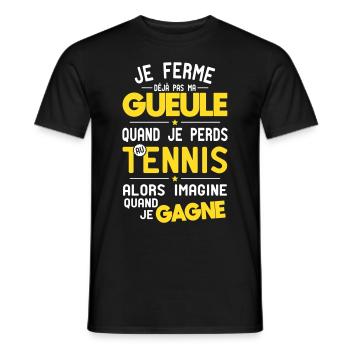 Ich halte nicht den Mund, wenn ich im Tennis verliere - Männer T-Shirt - Schwarz - Vorne - AI Model Male 178 light (178cm)