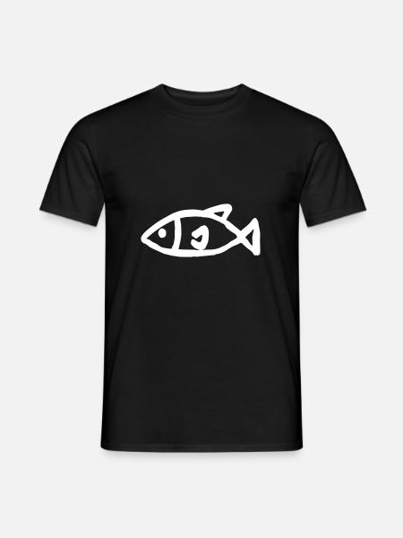 Fish Sketch Drawing - Men's T-Shirt - black