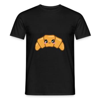 Croissant Doux Kawaii - T-shirt homme - noir - Devant - AI Model Male 178 light (178cm)