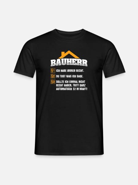 Hausbau Bauherr Baustelle - Männer T-Shirt - Schwarz