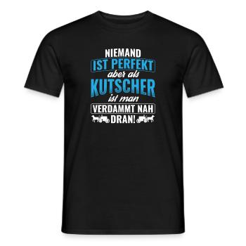 Kutsche Kutscher - Männer T-Shirt - Schwarz - Vorne - AI Model Male 178 light (178cm)