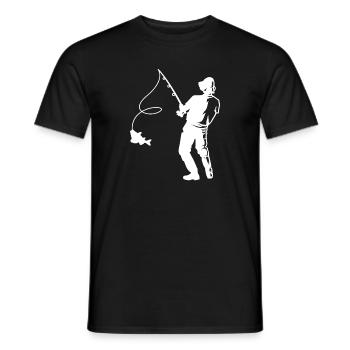 angling - Men's T-Shirt - black - Front - AI Model Male 178 light (178cm)