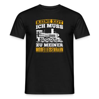 Modelleisenbahn Eisenbahn - Männer T-Shirt - Schwarz - Vorne - AI Model Male 178 light (178cm)