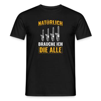 Kettensäge Geboren - Männer T-Shirt - Schwarz - Vorne - AI Model Male 178 light (178cm)