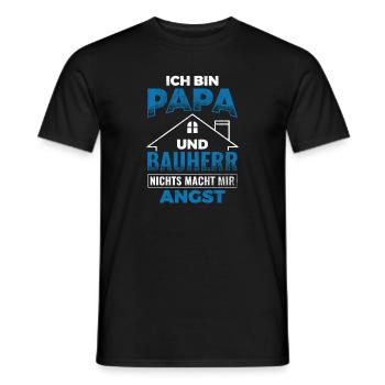 Papa Und Bauherr Nichts Macht Angst Vater - Männer T-Shirt - Schwarz - Vorne - AI Model Male 178 light (178cm)