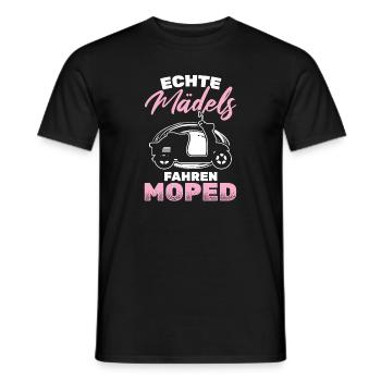 Echte Mädels Fahren Moped Mofa Moped - Männer T-Shirt - Schwarz - Vorne - AI Model Male 178 light (178cm)