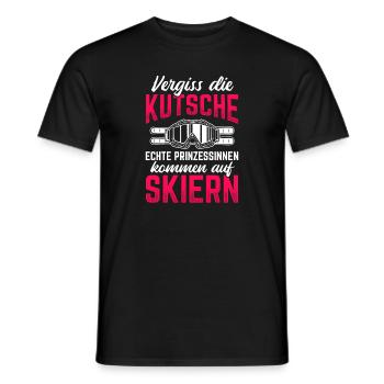 Echte Prinzessinnen Kommen Auf Skiern Skifahrer - Männer T-Shirt - Schwarz - Vorne - AI Model Male 178 light (178cm)