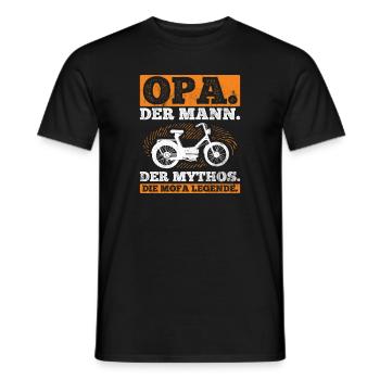 Der Mann Mythos Mofa Legende Opa Mofa - Männer T-Shirt - Schwarz - Vorne - AI Model Male 178 light (178cm)