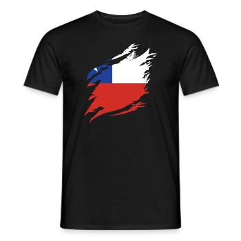 Chile Flag South America Chilean Flag Vintage - Men's T-Shirt - black - Front - AI Model Male 178 light (178cm)