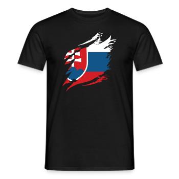Slovakia Flag Vintage Slovak Flag Home - Men's T-Shirt - black - Front - AI Model Male 178 light (178cm)