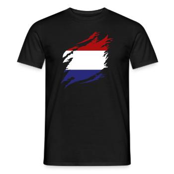 Pays-Bas Drapeau Hollande Drapeau néerlandais - T-shirt homme - noir - Devant - AI Model Male 178 light (178cm)