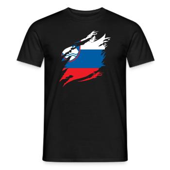 Slovenia Flag Balkan Slovenian Flag Vintage - Men's T-Shirt - black - Front - AI Model Male 178 light (178cm)