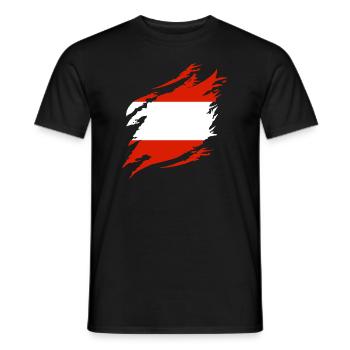 Drapeau de l’Autriche Drapeau autrichien AT - T-shirt homme - noir - Devant - AI Model Male 178 light (178cm)