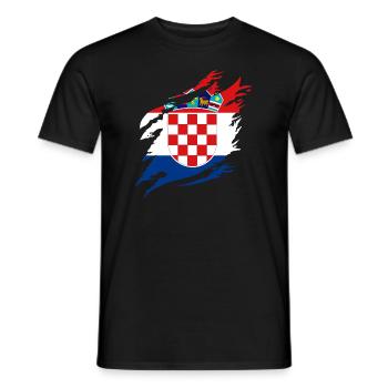 Croatie Drapeau Adriatique Zagreb Drapeau croate - T-shirt homme - noir - Devant - AI Model Male 178 light (178cm)