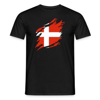 Danemark Drapeau Scandinavie Drapeau danois Voyage - T-shirt homme - noir - Devant - AI Model Male 178 light (178cm)