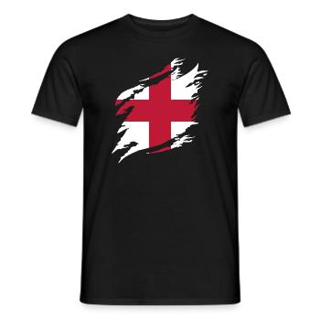 England Flagge Vintage Englische Fahne Used Look - Männer T-Shirt - Schwarz - Vorne - AI Model Male 178 light (178cm)