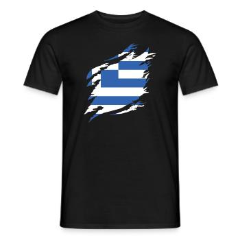 Griechenland Flagge Hellas Athen Griechische Fahne - Männer T-Shirt - Schwarz - Vorne - AI Model Male 178 light (178cm)