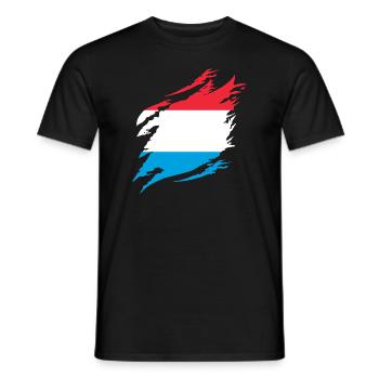 Drapeau luxembourgeois Drapeau luxembourgeois Accueil - T-shirt homme - noir - Devant - AI Model Male 178 light (178cm)